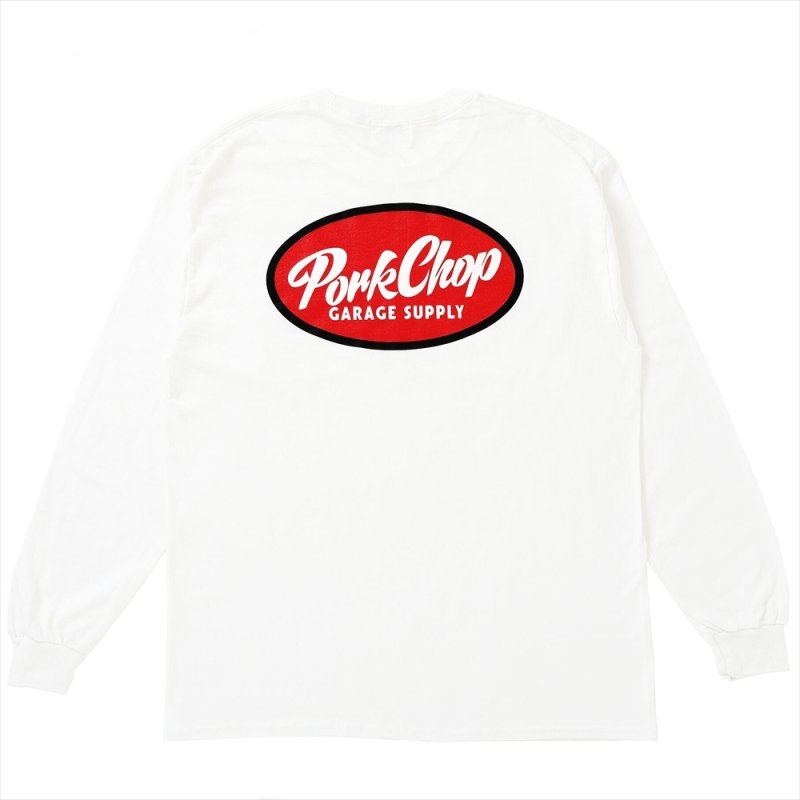 画像2: PORKCHOP/NC OVAL SCRIPT L/S TEE（WHITE）［NCオーバルスクリプト長袖T-25秋冬］