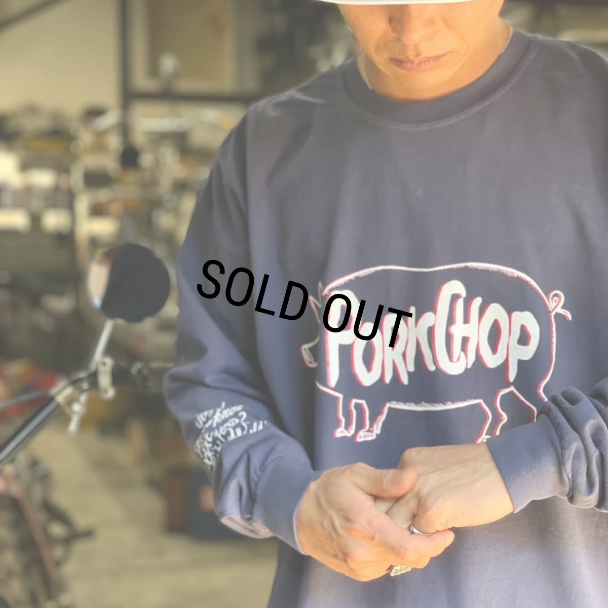 画像7: PORKCHOP/SCUM PORK L/S TEE（NAVY）［スカムポーク長袖T-25秋冬］ (7)
