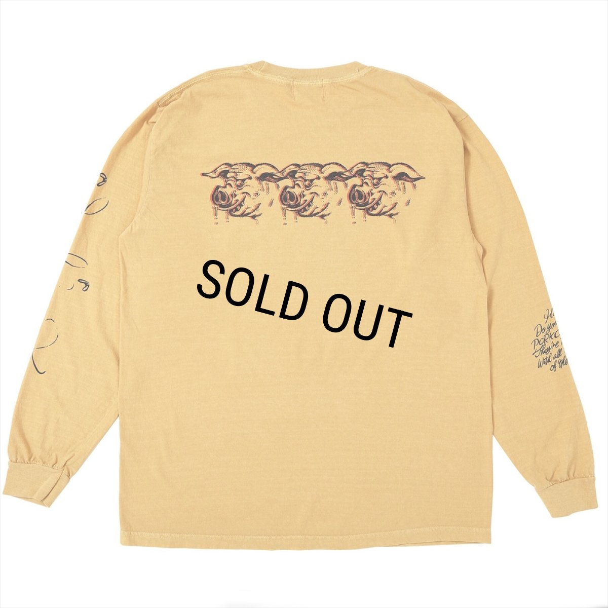 画像1: PORKCHOP/SCUM PORK L/S TEE（MUSTARD）［スカムポーク長袖T-25秋冬］ (1)