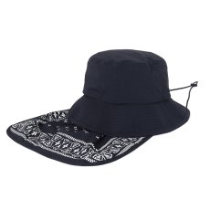 画像2: CHALLENGER/BANDANA BEACH HAT（BLACK）［バンダナビーチハット-26春夏］ (2)