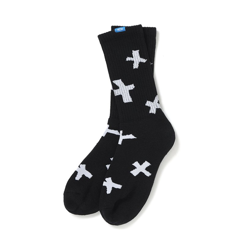画像1: CHALLENGER/CROSS SOCKS（BLACK）［クロスソックス-26春夏］