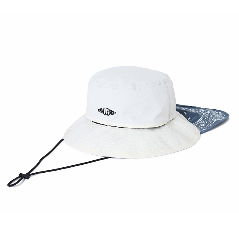 画像1: CHALLENGER/BANDANA BEACH HAT（NATURAL）［バンダナビーチハット-26春夏］