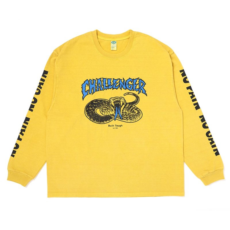 画像1: CHALLENGER/L/S PIGMENT SNAKE TEE（YELLOW）［ピグメントスネーク長袖T-26春夏］