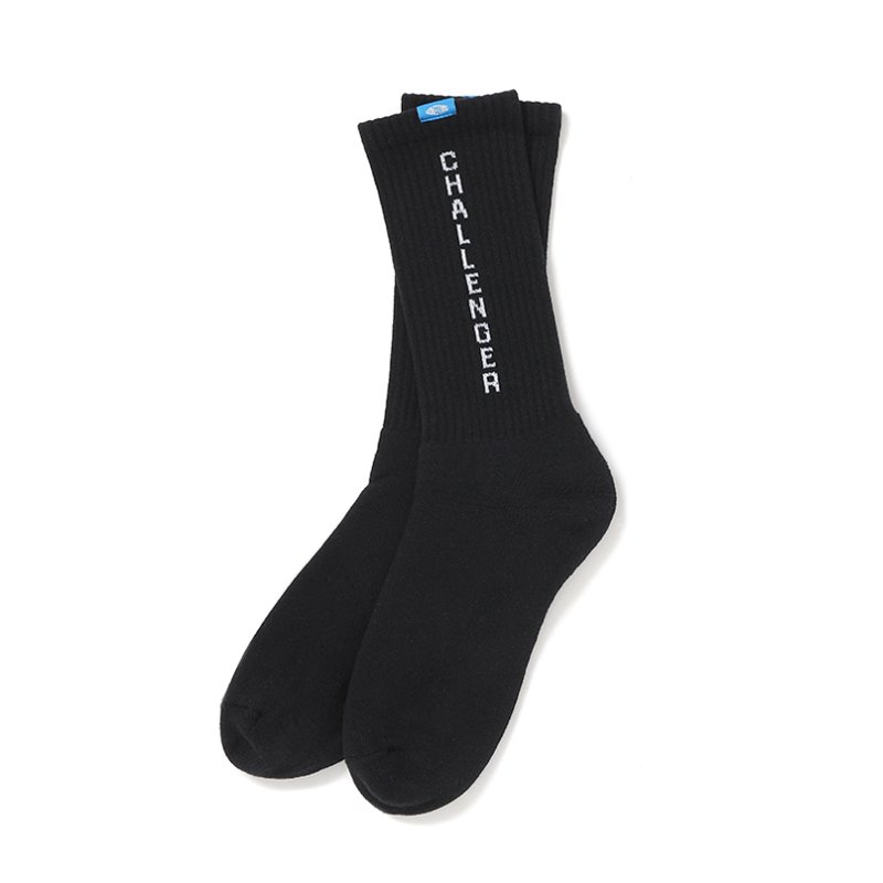 画像1: CHALLENGER/LOGO SOCKS（BLACK）［ロゴソックス-26春夏］