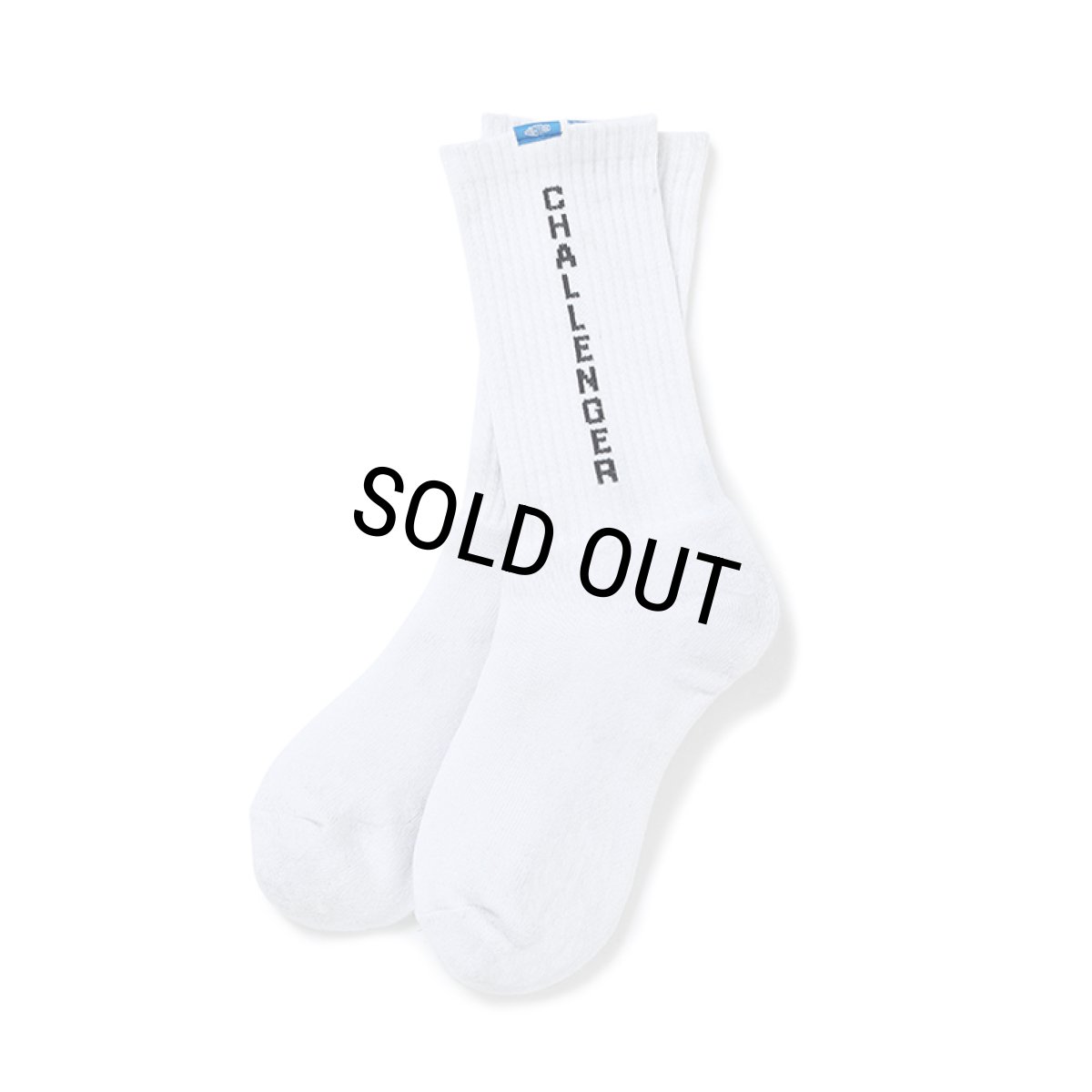 画像1: CHALLENGER/LOGO SOCKS（WHITE）［ロゴソックス-26春夏］ (1)