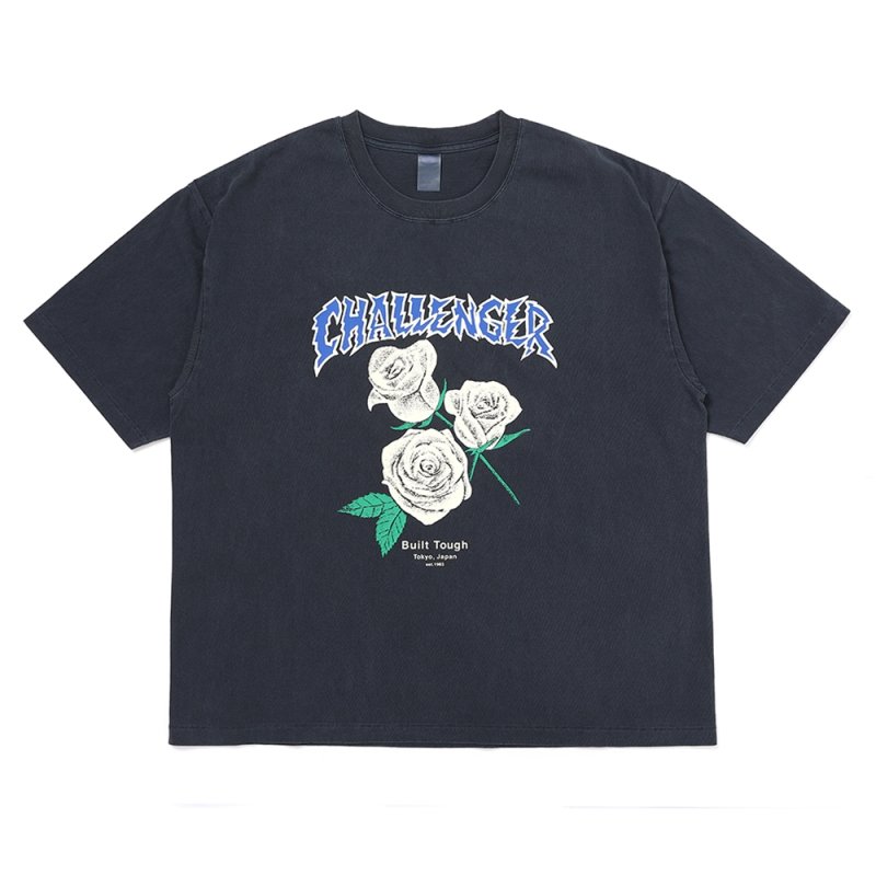 画像1: CHALLENGER/PIGMENT ROSE TEE（WHITE ROSE）［ピグメントローズT-26春夏］