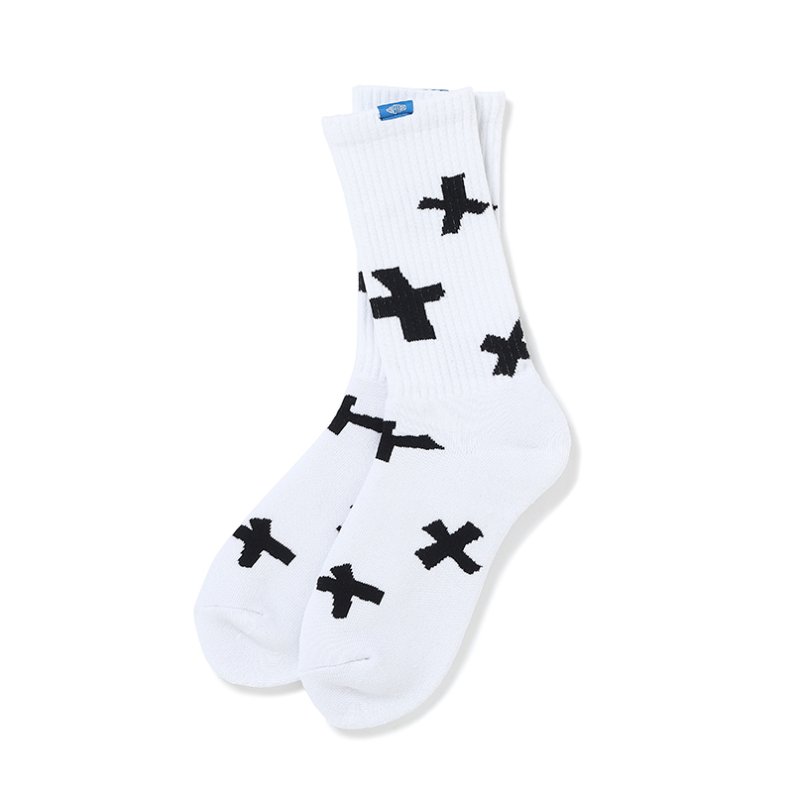 画像1: CHALLENGER/CROSS SOCKS（WHITE）［クロスソックス-26春夏］
