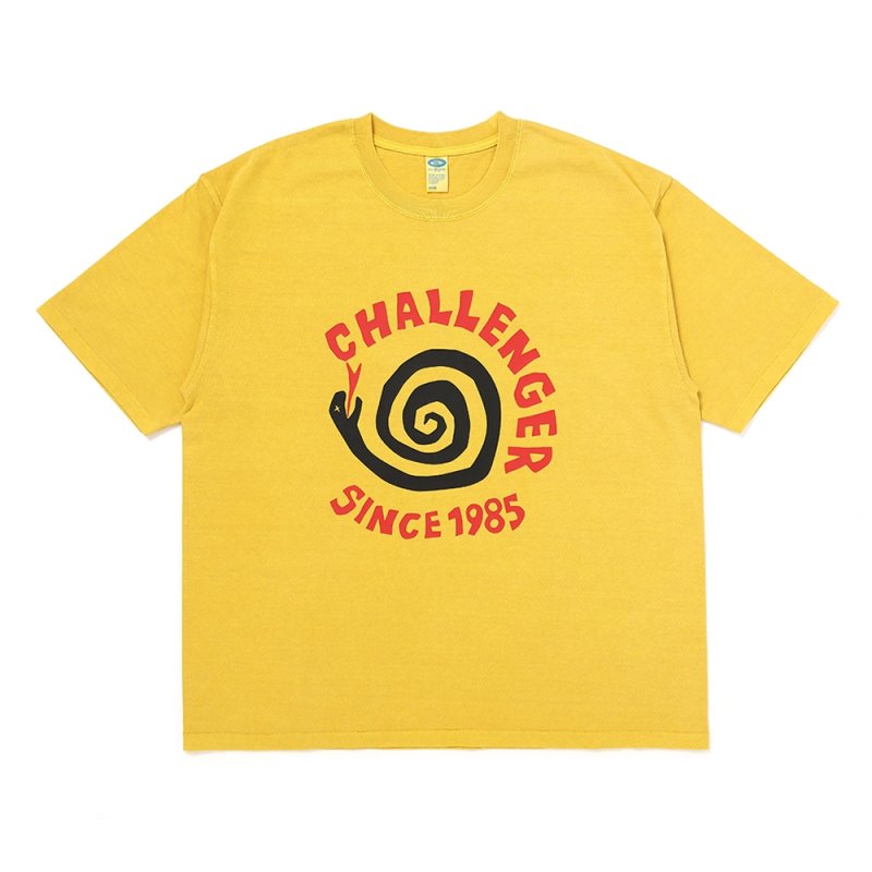 画像1: CHALLENGER/PIGMENT SPIRAL SNAKE TEE（YELLOW）［ピグメントスパイラルスネークT-26春夏］