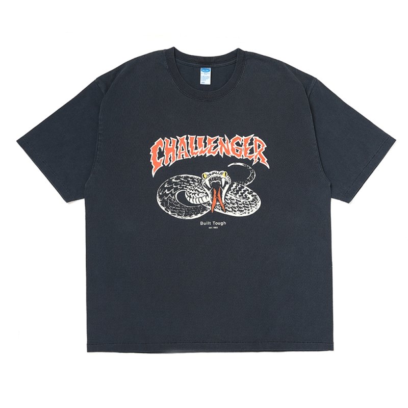 画像1: CHALLENGER/PIGMENT SNAKE TEE（PEPPER BLACK）［ピグメントスネークT-26春夏］