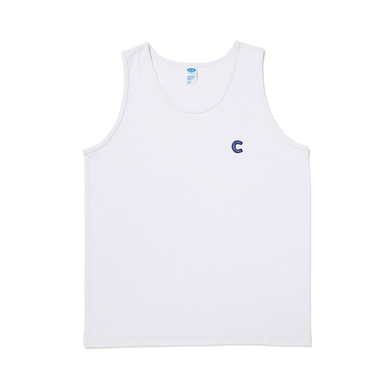 画像1: CHALLENGER/PIGMENT C PATCH TANK（WHITE）［ピグメント"C"パッチタンク-26春夏］