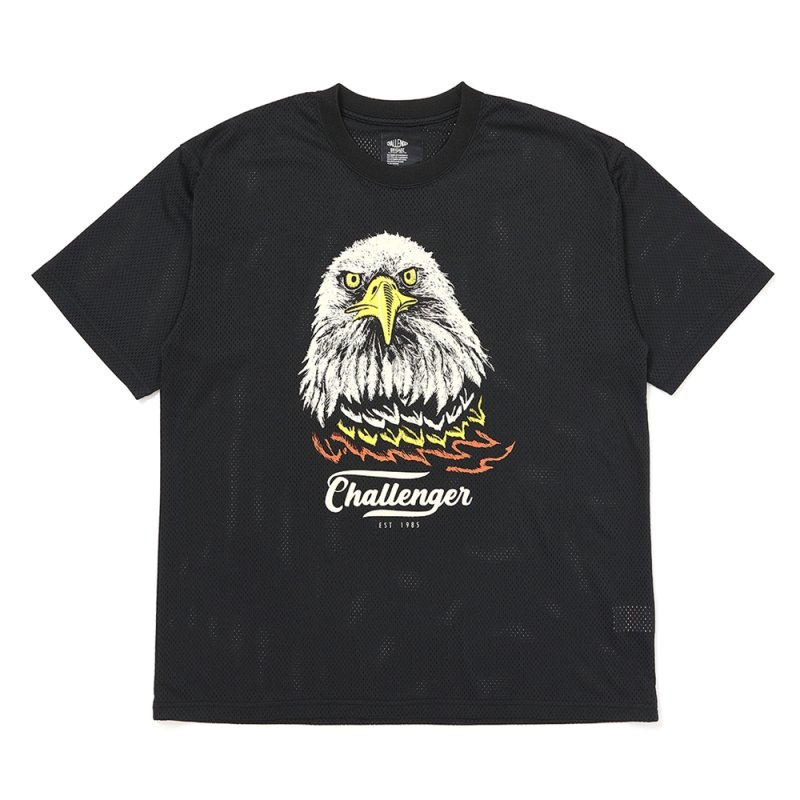 画像1: CHALLENGER/EAGLE DRY MESH TEE（BLACK）［イーグルドライメッシュT-26春夏］
