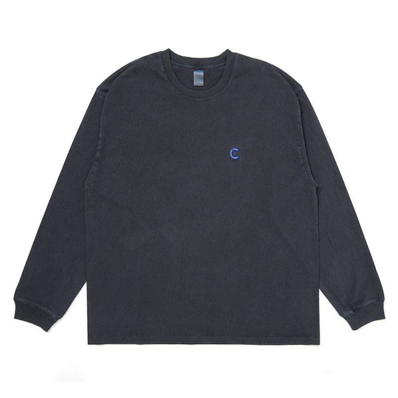 画像1: CHALLENGER/L/S PIGMENT C PATCH TEE（PEPPER BLACK）［ピグメント"C"パッチ長袖T-26春夏］