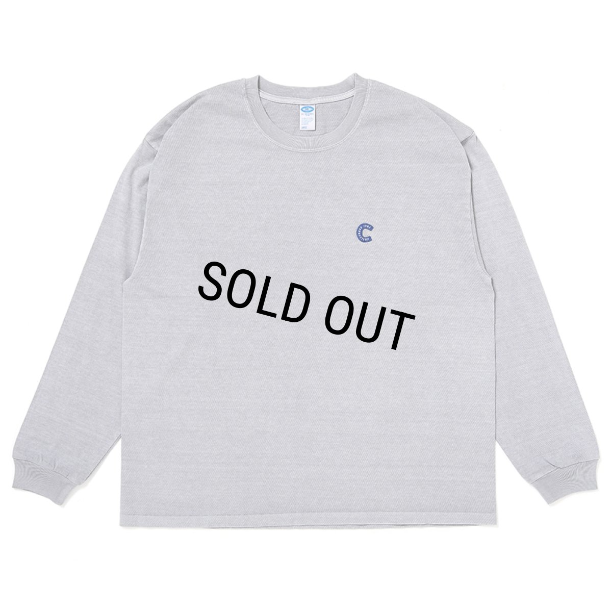 画像1: CHALLENGER/L/S PIGMENT C PATCH TEE（GRAY）［ピグメント"C"パッチ長袖T-26春夏］ (1)
