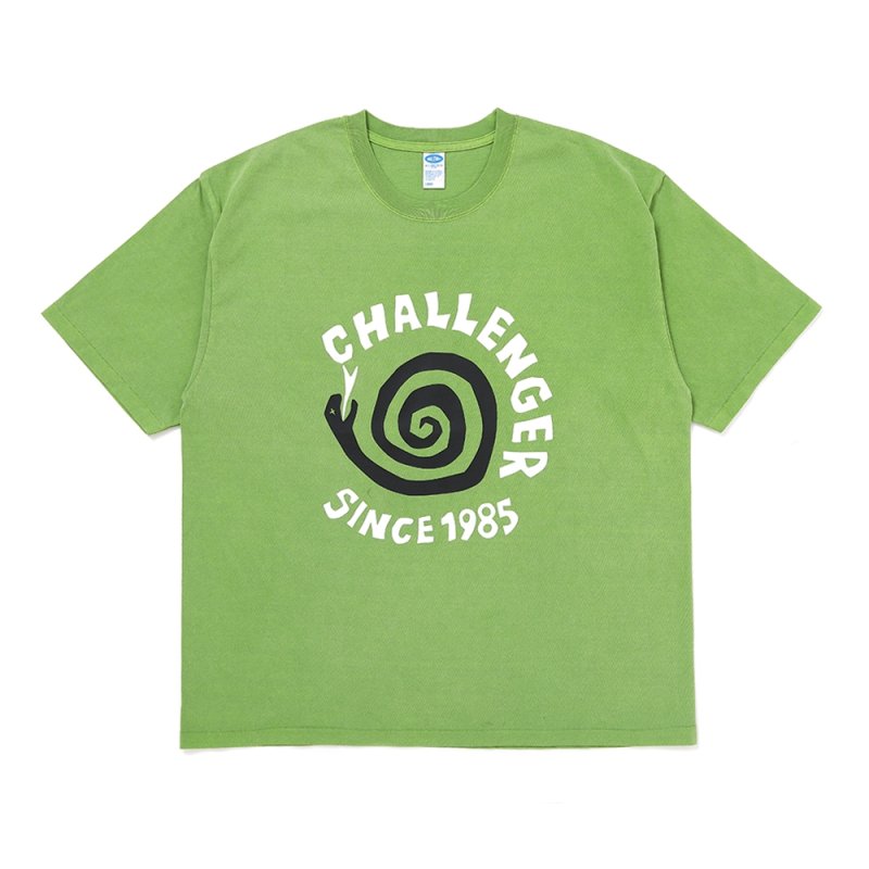画像1: CHALLENGER/PIGMENT SPIRAL SNAKE TEE（GREEN）［ピグメントスパイラルスネークT-26春夏］