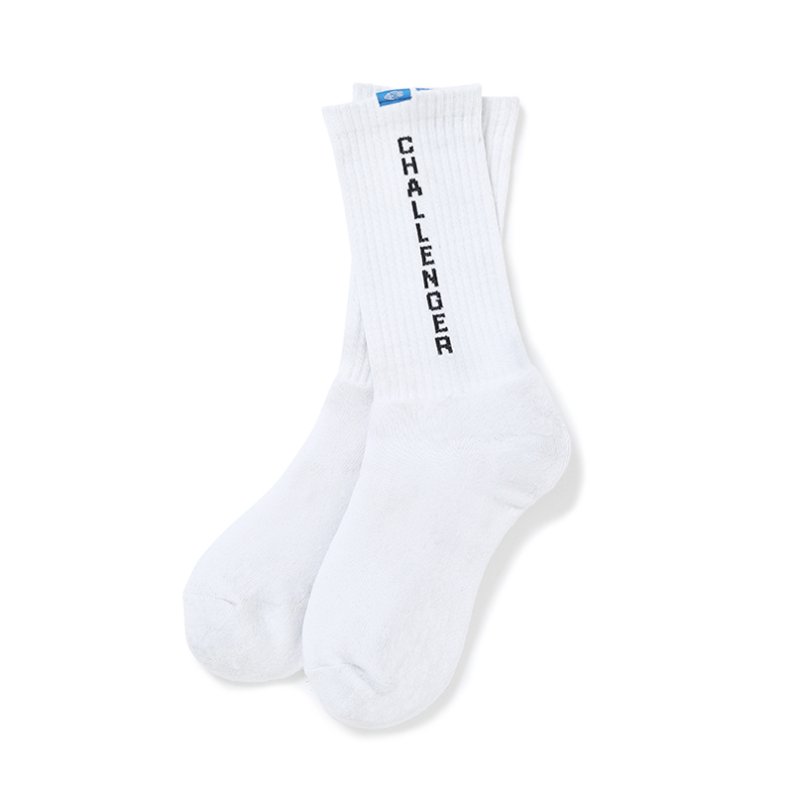 画像1: CHALLENGER/LOGO SOCKS（WHITE）［ロゴソックス-26春夏］