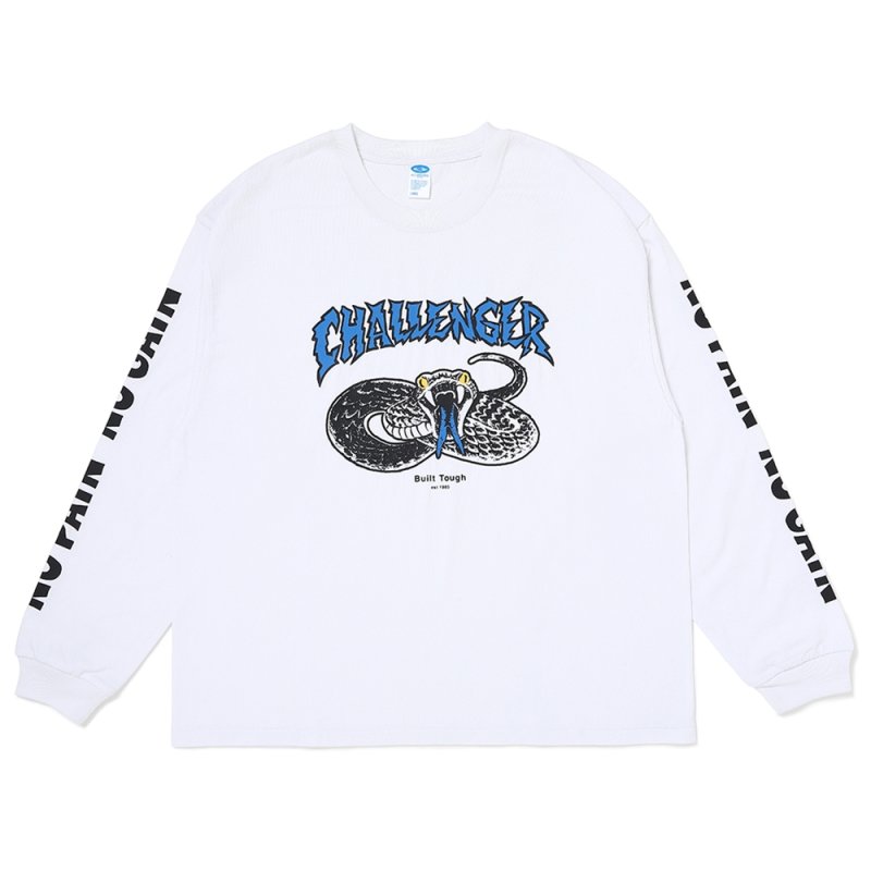 画像1: CHALLENGER/L/S PIGMENT SNAKE TEE（WHITE）［ピグメントスネーク長袖T-26春夏］