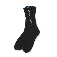 画像1: CHALLENGER/LOGO SOCKS（BLACK）［ロゴソックス-26春夏］ (1)