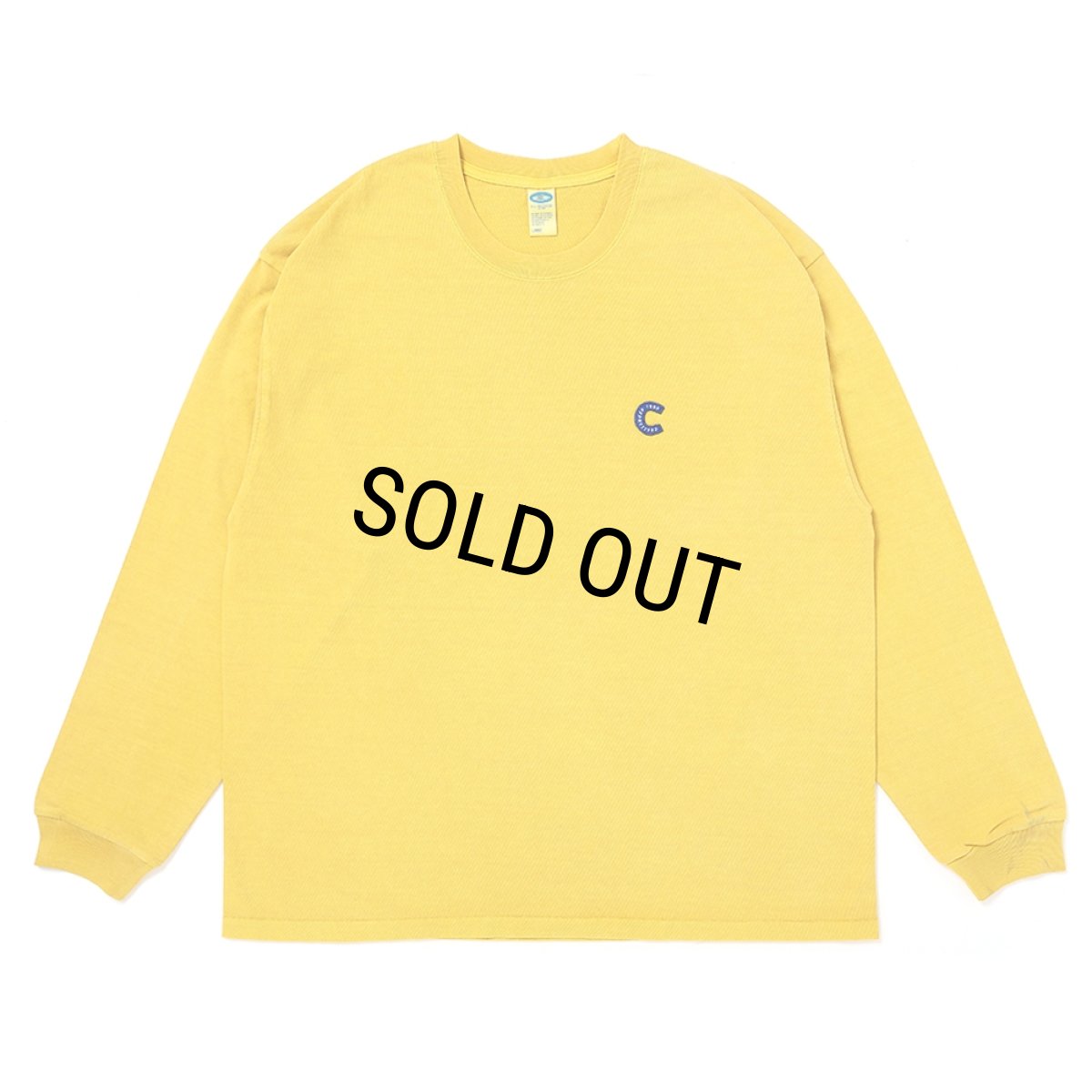 画像1: CHALLENGER/L/S PIGMENT C PATCH TEE（YELLOW）［ピグメント"C"パッチ長袖T-26春夏］ (1)