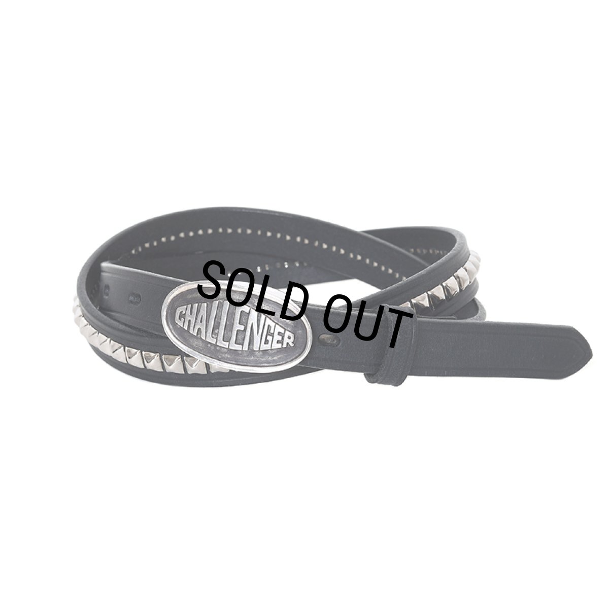 画像1: CHALLENGER/LEATHER BELT（BLACK/SILVER）［レザーベルト-26春夏］ (1)