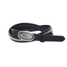 画像1: CHALLENGER/LEATHER BELT（BLACK/SILVER）［レザーベルト-26春夏］ (1)