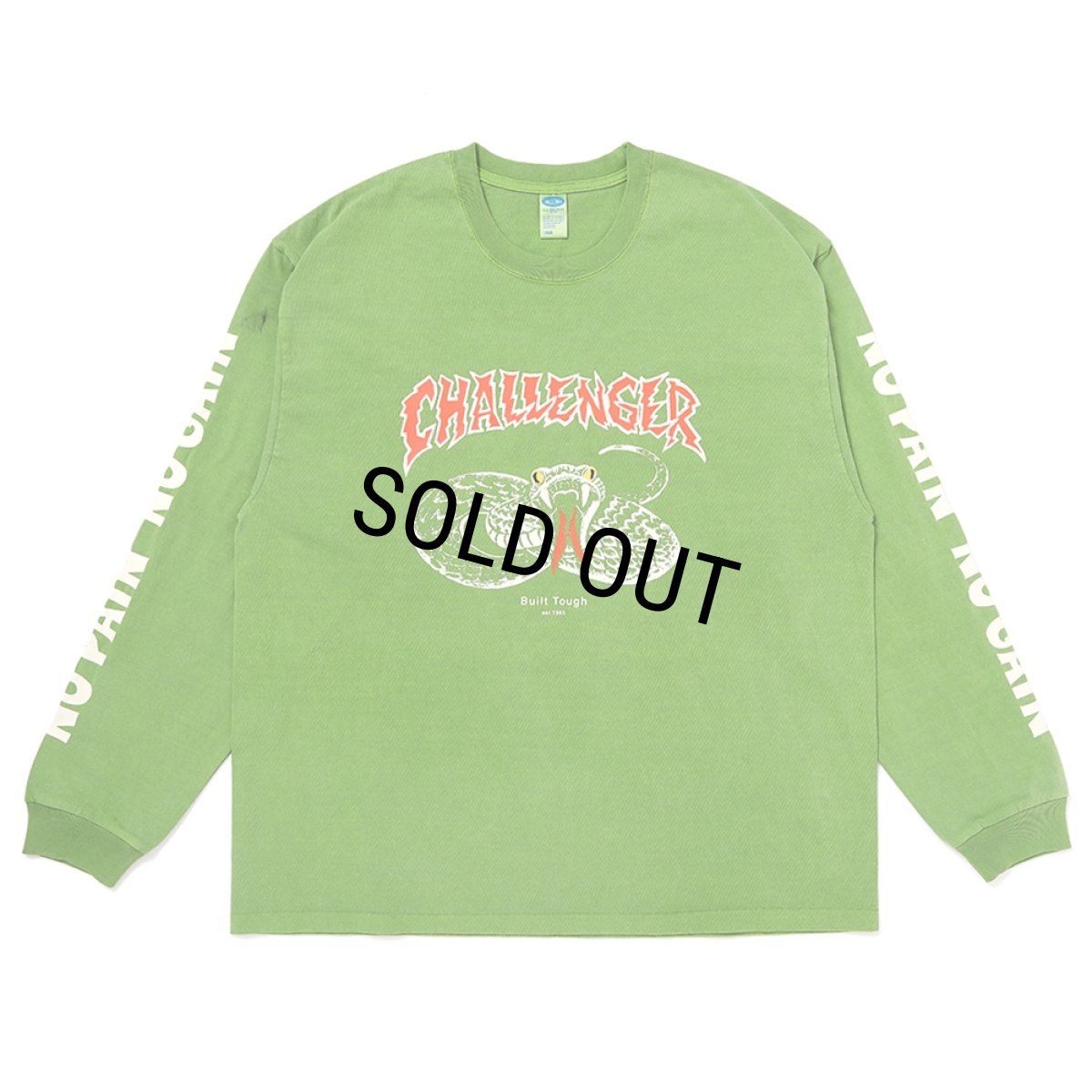 画像1: CHALLENGER/L/S PIGMENT SNAKE TEE（GREEN）［ピグメントスネーク長袖T-26春夏］ (1)