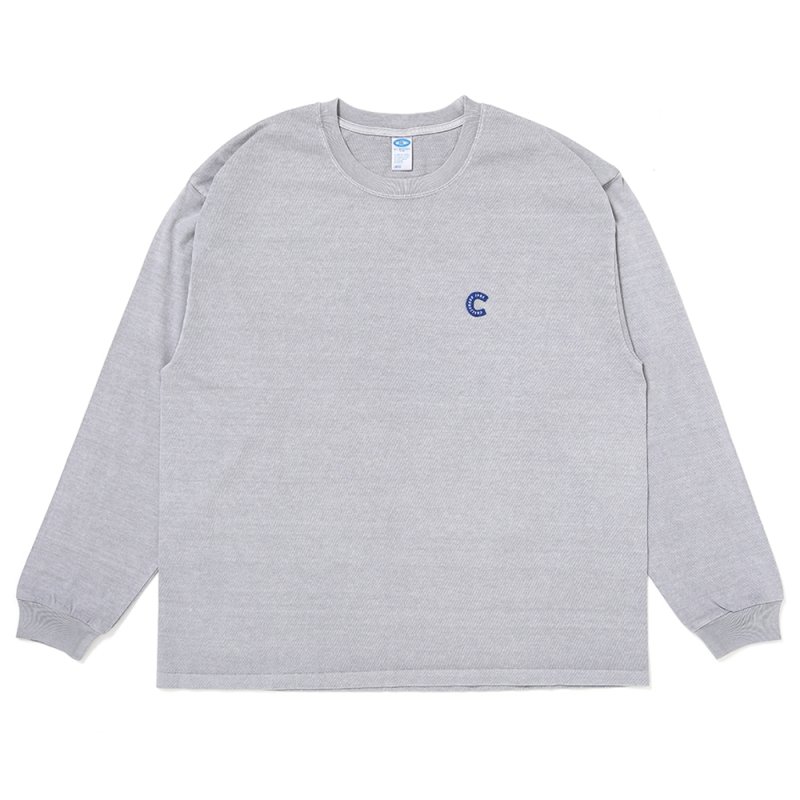 画像1: CHALLENGER/L/S PIGMENT C PATCH TEE（GRAY）［ピグメント"C"パッチ長袖T-26春夏］