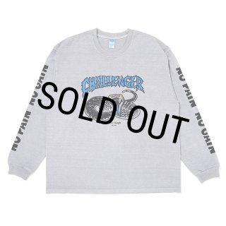 CHALLENGER/L/S PIGMENT SNAKE TEE（GRAY）［ピグメントスネーク長袖T
