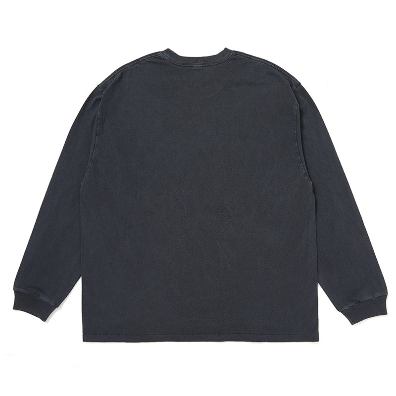 画像2: CHALLENGER/L/S PIGMENT C PATCH TEE（PEPPER BLACK）［ピグメント"C"パッチ長袖T-26春夏］