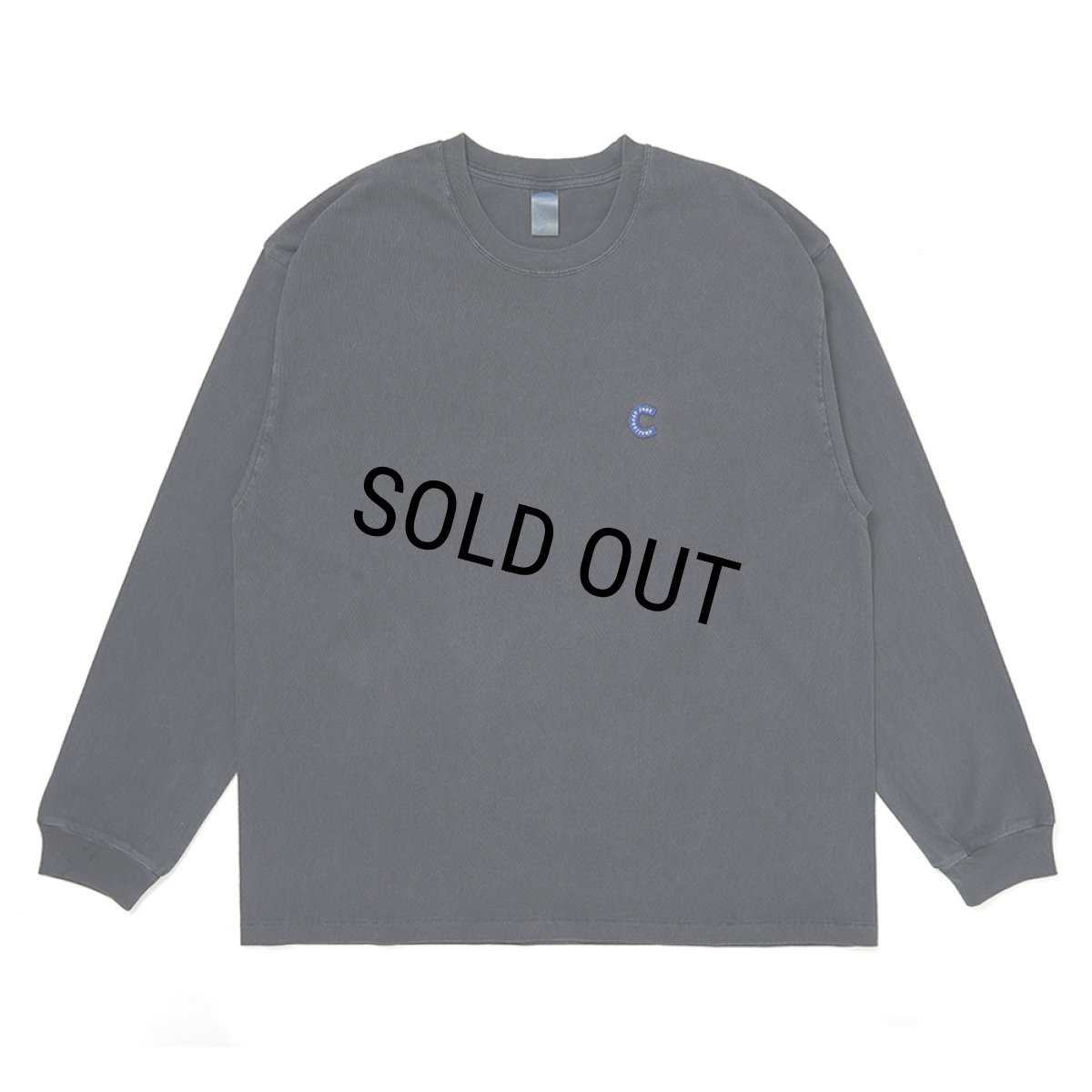 画像1: CHALLENGER/L/S PIGMENT C PATCH TEE（PEPPER BLACK）［ピグメント"C"パッチ長袖T-26春夏］ (1)