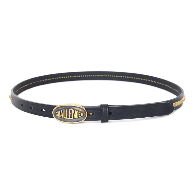 画像2: CHALLENGER/LEATHER BELT（BLACK/BRASS）［レザーベルト-26春夏］