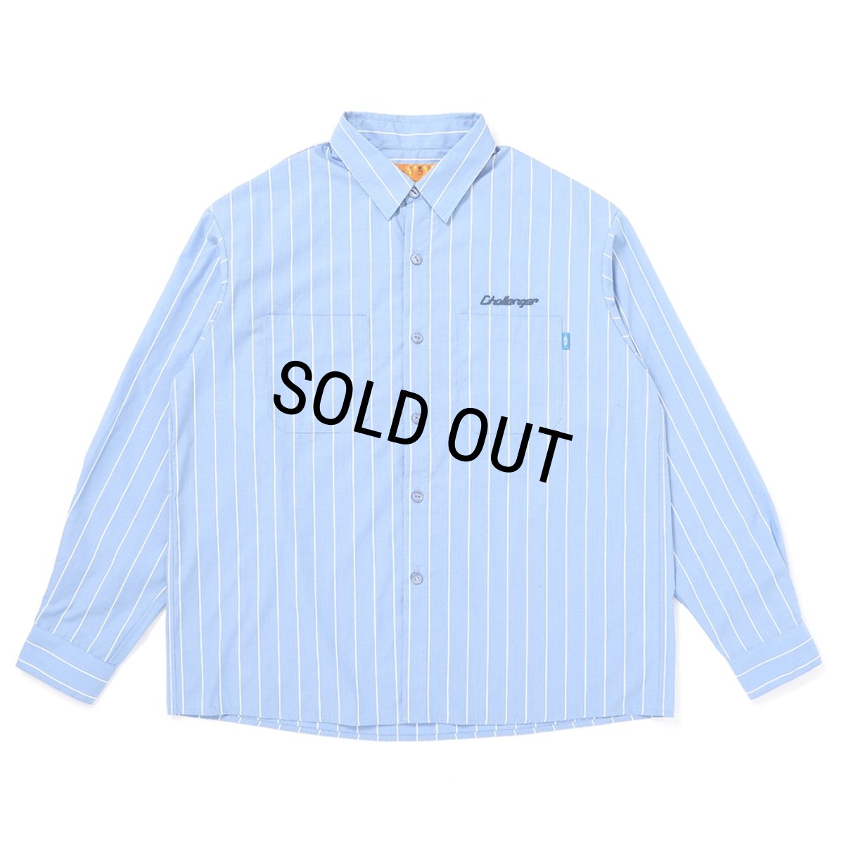 画像2: CHALLENGER/L/S STRIPE MECHANIC SHIRT（LT BLUE）［ストライプメカニックシャツ-26春夏］ (2)