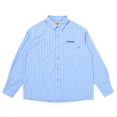 画像2: CHALLENGER/L/S STRIPE MECHANIC SHIRT（LT BLUE）［ストライプメカニックシャツ-26春夏］ (2)