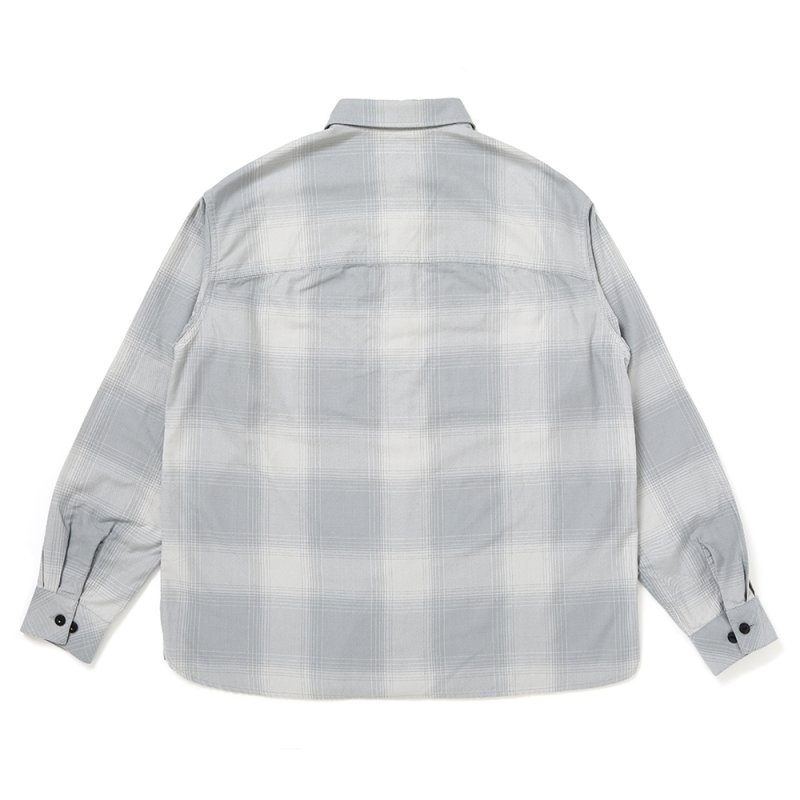 画像2: CHALLENGER/L/S SHADOW CHECK SHIRT（GRAY）［シャドーチェックシャツ-26春夏］