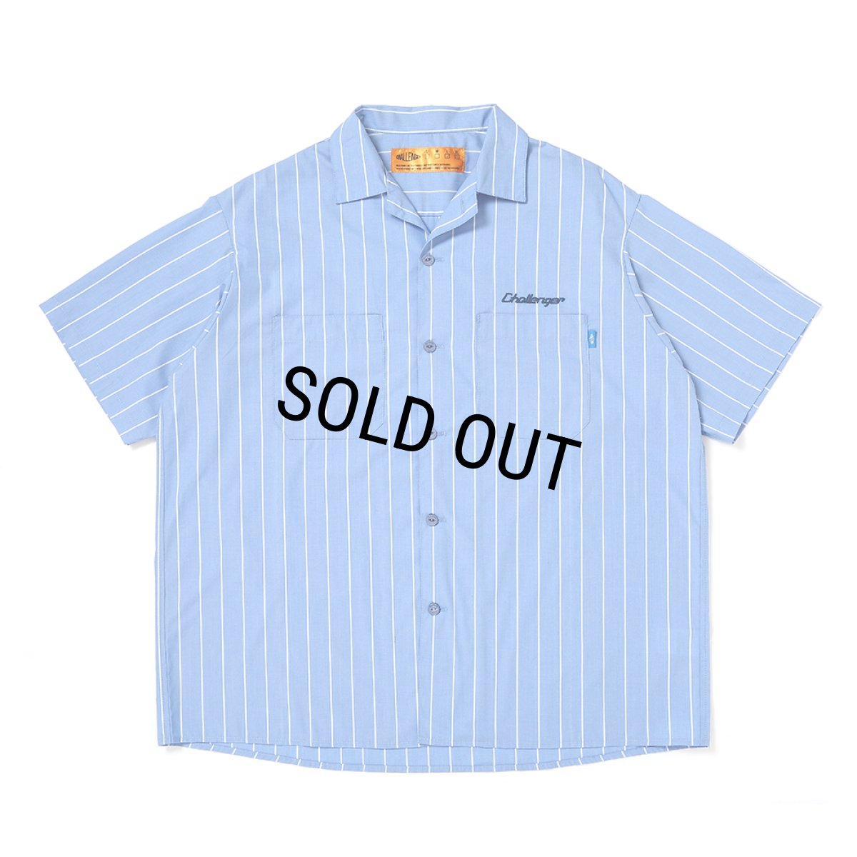 画像1: CHALLENGER/STRIPE MECHANIC SHIRTS（LT BLUE）［ストライプメカニックシャツ-26春夏］ (1)