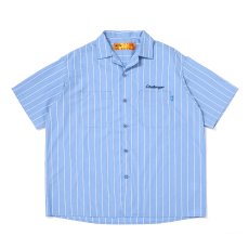 画像1: CHALLENGER/STRIPE MECHANIC SHIRTS（LT BLUE）［ストライプメカニックシャツ-26春夏］ (1)