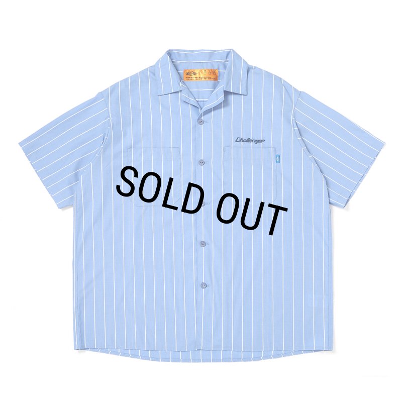 CHALLENGER/STRIPE MECHANIC SHIRTS（LT BLUE）［ストライプメカニック