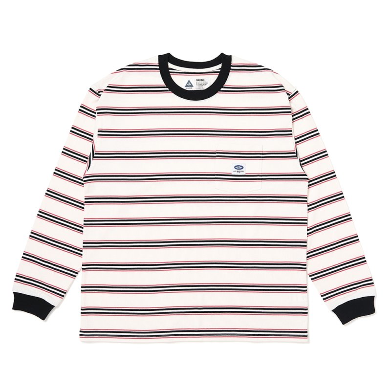 画像1: CHALLENGER/L/S AUTHENTIC BORDER TEE（WHITE）［オーセンティックボーダー長袖T-26春夏］