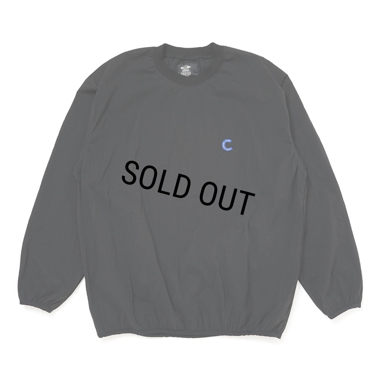 画像1: CHALLENGER/L/S C PATCH WIND CREW（BLACK）［"C"パッチウィンドクルー-26春夏］ (1)