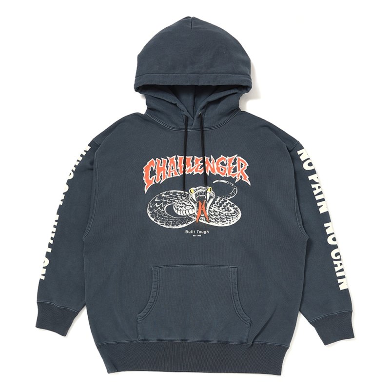 画像1: CHALLENGER/SNAKE HOODIE（PEPPER BLACK）［スネークフーディー-26春夏］