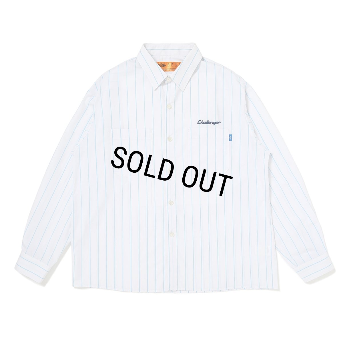 画像2: CHALLENGER/L/S STRIPE MECHANIC SHIRT（WHITE）［ストライプメカニックシャツ-26春夏］ (2)