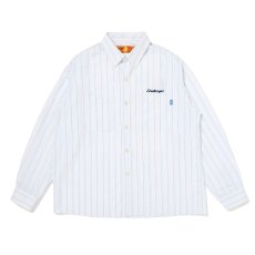 画像2: CHALLENGER/L/S STRIPE MECHANIC SHIRT（WHITE）［ストライプメカニックシャツ-26春夏］ (2)