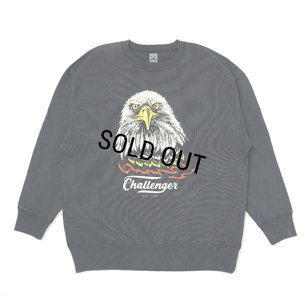 画像1: CHALLENGER/EAGLE C/N SWEAT（PEPPER BLACK）［イーグルクルーネックスウェット-26春夏］ (1)