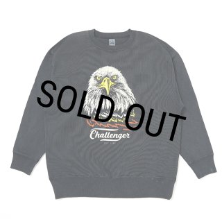 CHALLENGER/EAGLE C/N SWEAT（PEPPER BLACK）［イーグルクルーネック