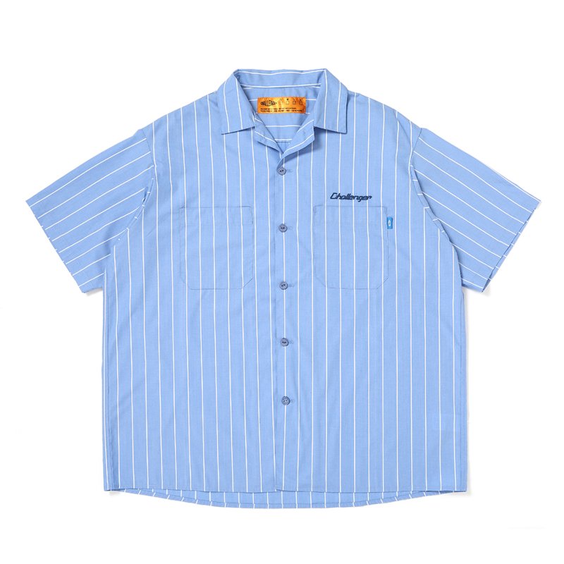画像1: CHALLENGER/STRIPE MECHANIC SHIRTS（LT BLUE）［ストライプメカニックシャツ-26春夏］