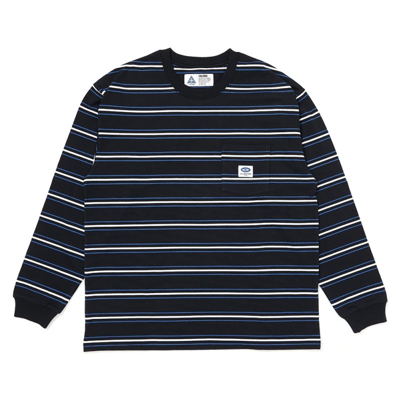 画像1: CHALLENGER/L/S AUTHENTIC BORDER TEE（BLACK）［オーセンティックボーダー長袖T-26春夏］