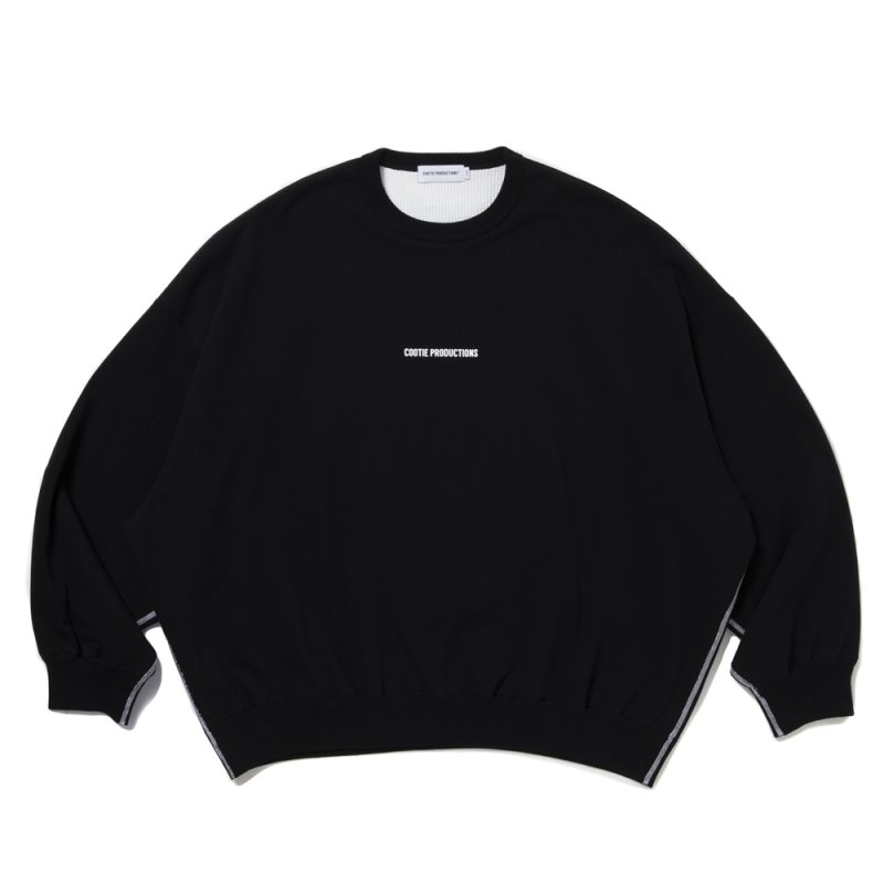 画像1: COOTIE PRODUCTIONS/Thermal Combination Sweat Crew（Black）［サーマルコンビスウェットクルー-25秋冬］