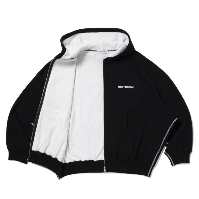画像2: COOTIE PRODUCTIONS/Thermal Combination Sweat Zip Hoodie（Black）［サーマルコンビスウェットジップフーディー-25秋冬］