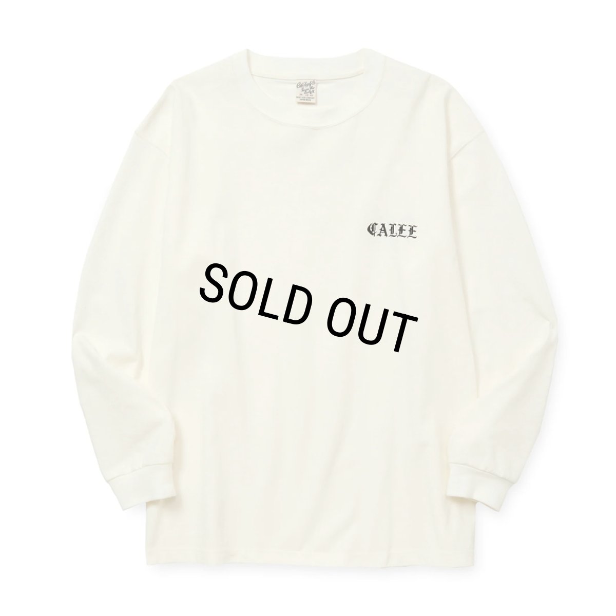 画像1: CALEE/VINTAGE TYPE EMBROIDERY L/S TEE（WHITE）［刺繍長袖T-25秋冬］ (1)