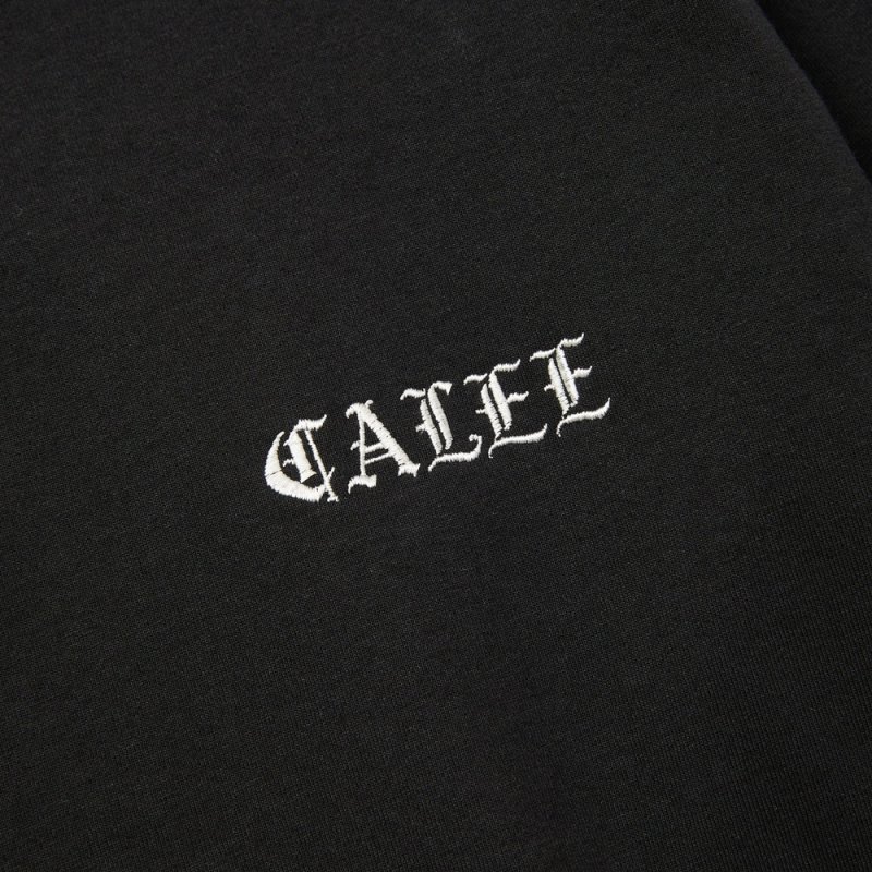 画像3: CALEE/VINTAGE TYPE EMBROIDERY L/S TEE（BLACK）［刺繍長袖T-25秋冬］