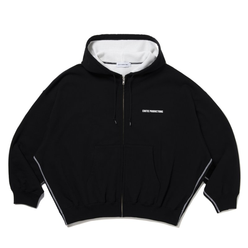 画像1: COOTIE PRODUCTIONS/Thermal Combination Sweat Zip Hoodie（Black）［サーマルコンビスウェットジップフーディー-25秋冬］